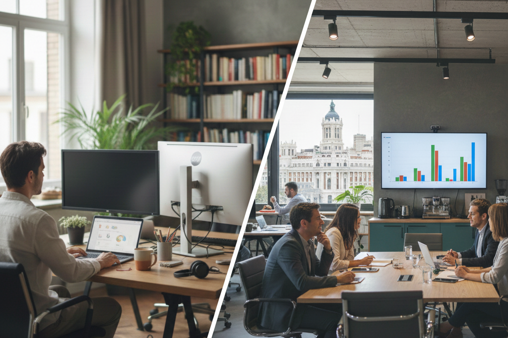 organizar el trabajo híbrido con un coworking en Madrid